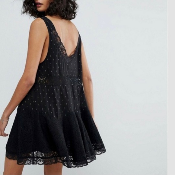 Intimately FREE PEOPLE Any Party Trapeze Slip Dress Black/Combo Size S - Picture 4 of 16